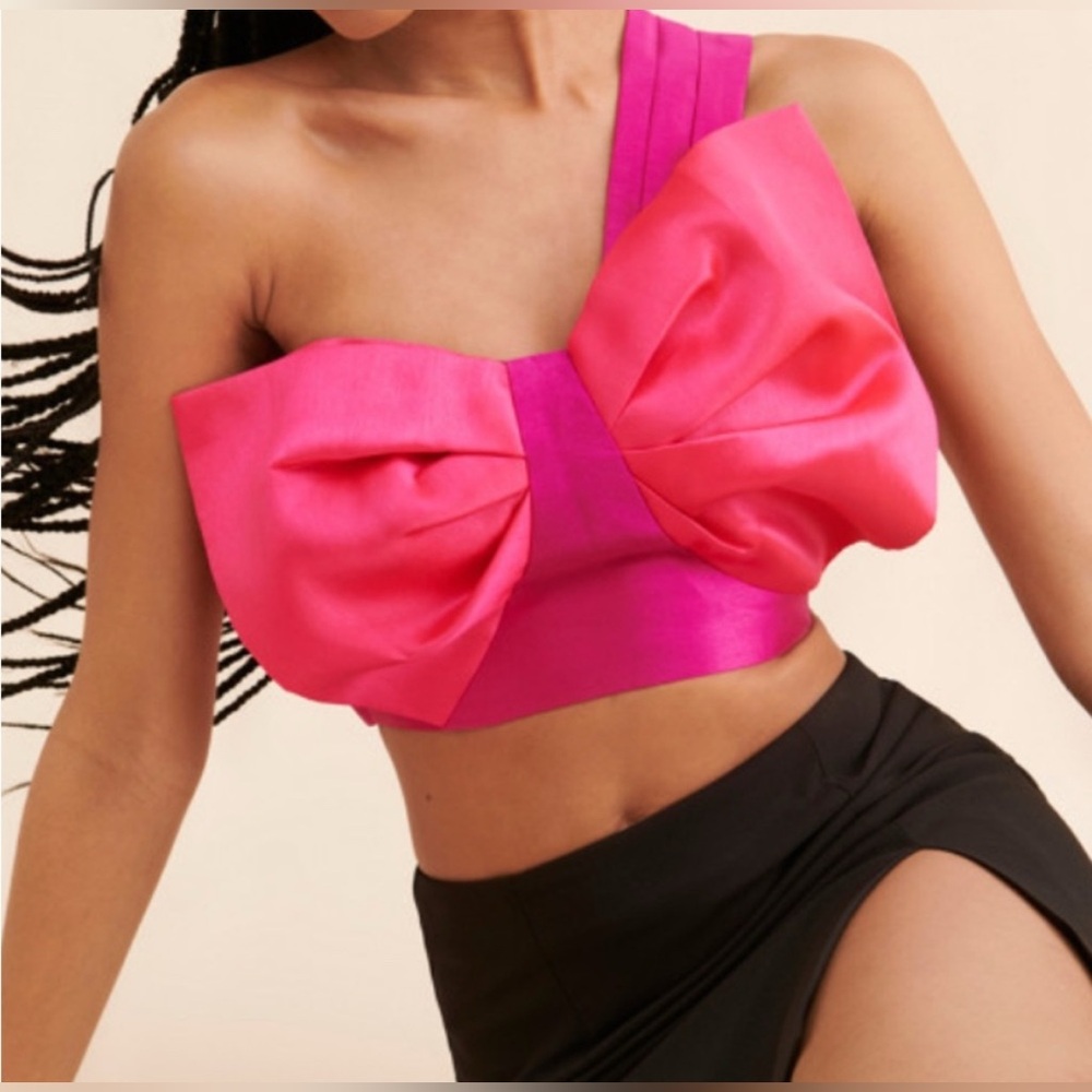Audette elegant Pink Off-Shoulder Bow Top size M and L